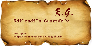Rózsás Gusztáv névjegykártya